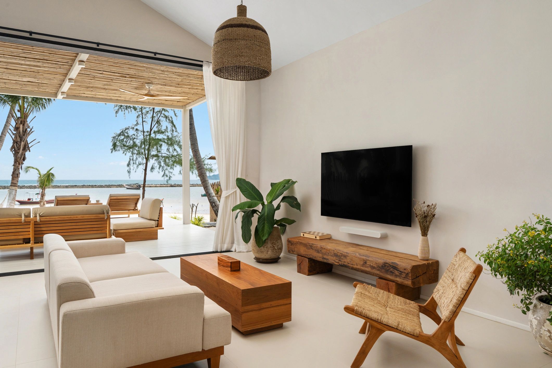 Bright, modern living room interior