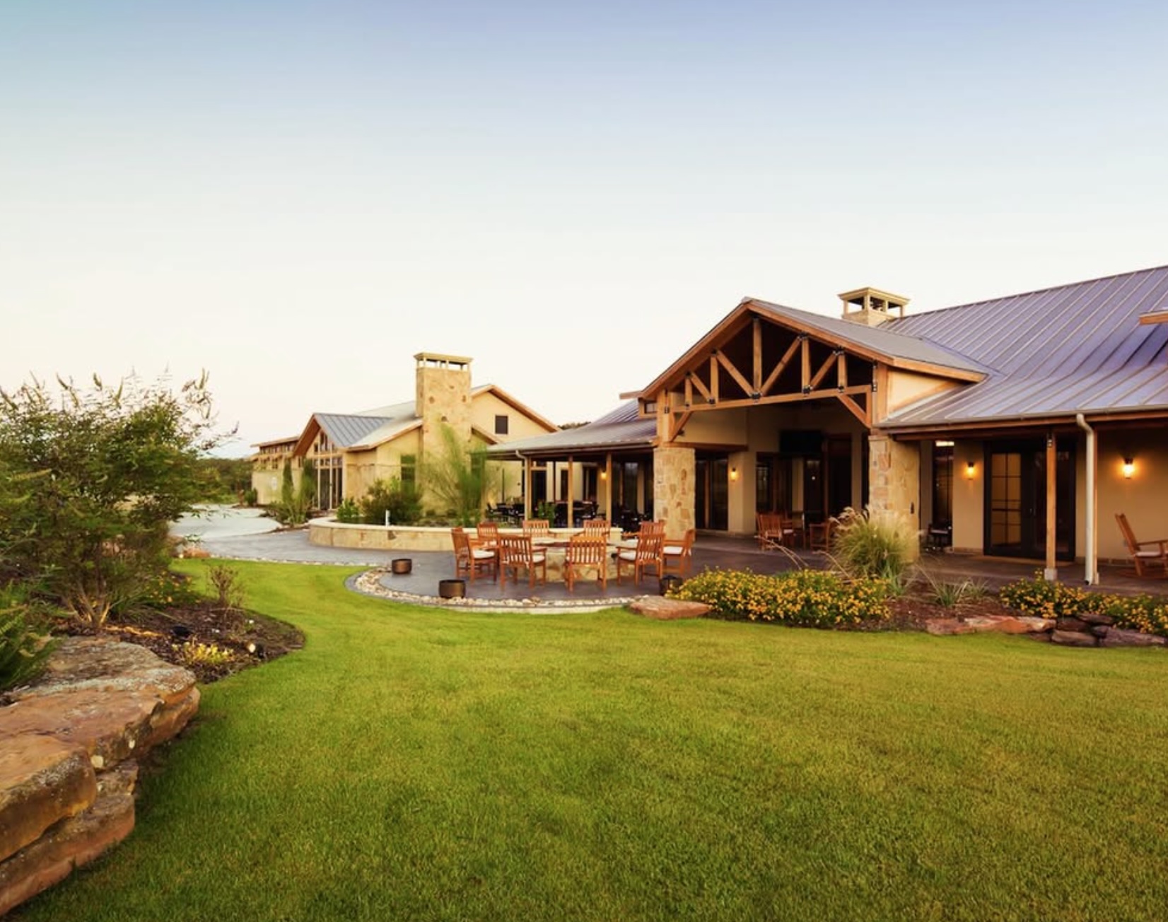 Traditions Club clubhouse exterior in Bryan, Texas